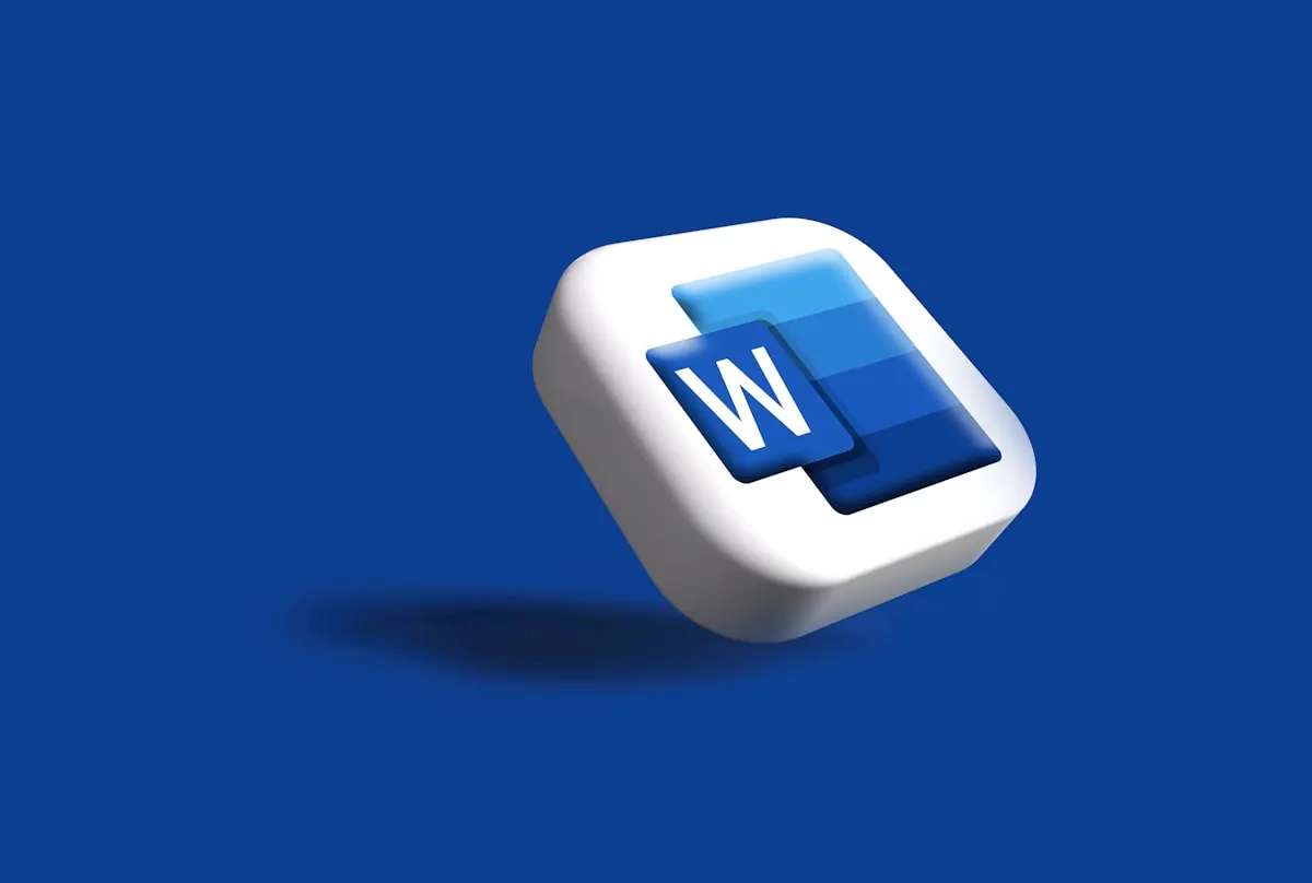 Microsoft Word Icon in 3D-Darstellung – zeigt die Office-Apps, die separat zu Windows 11 lizenziert werden