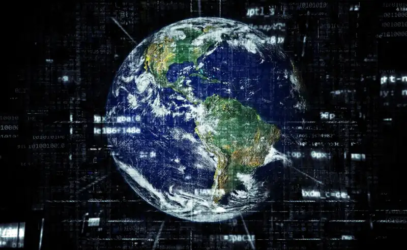 Globus mit Netzwerk-Verbindungen — globales Routing zwischen Standorten