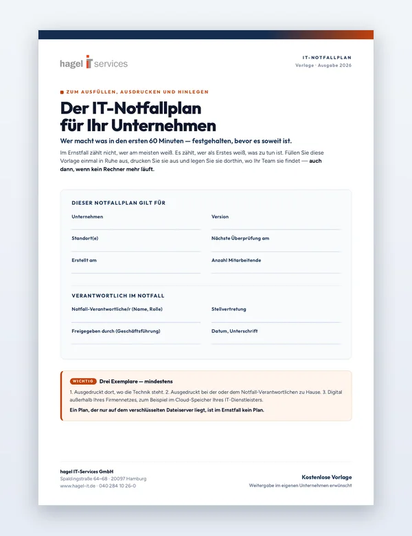 IT-Notfallplan-Vorlage 2026 — Cover