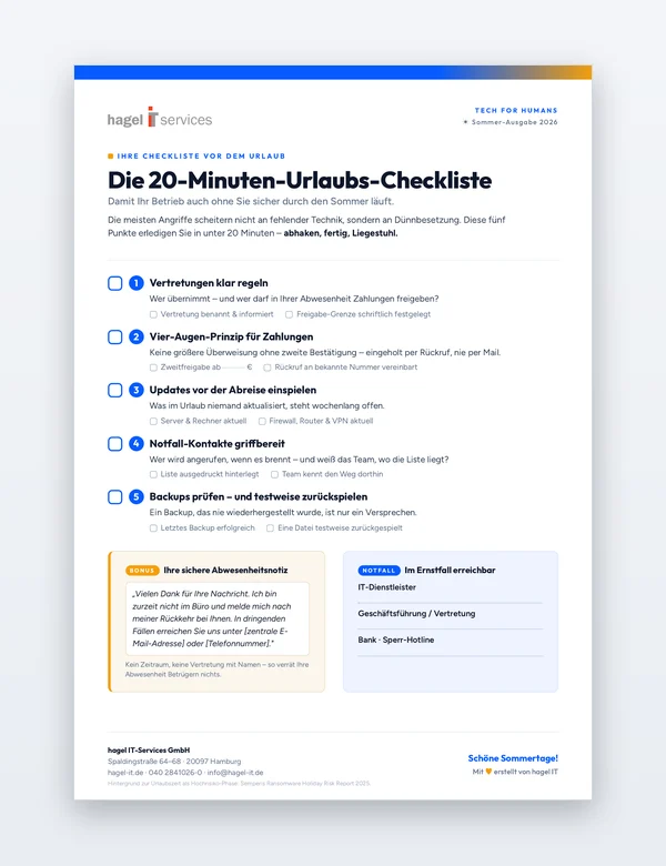 Die 20-Minuten-Urlaubs-Checkliste — Cover