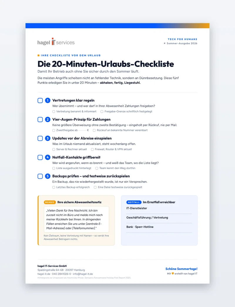 Die 20-Minuten-Urlaubs-Checkliste — Illustration