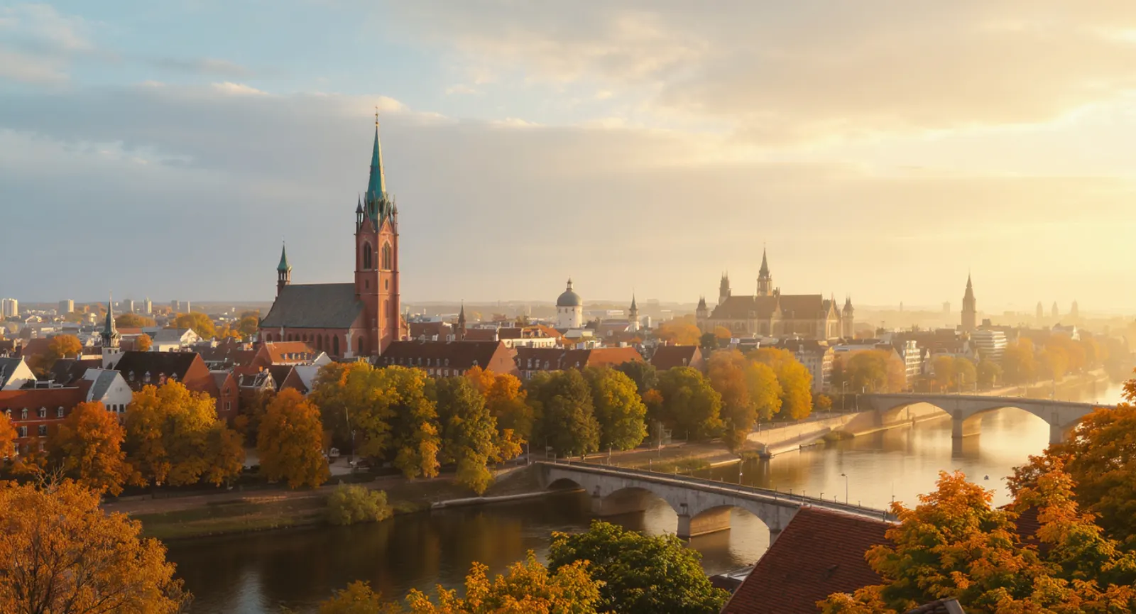 Skyline Oldenburg mit Lambertikirche und Schloss — IT-Dienstleister Oldenburg hagel IT-Services