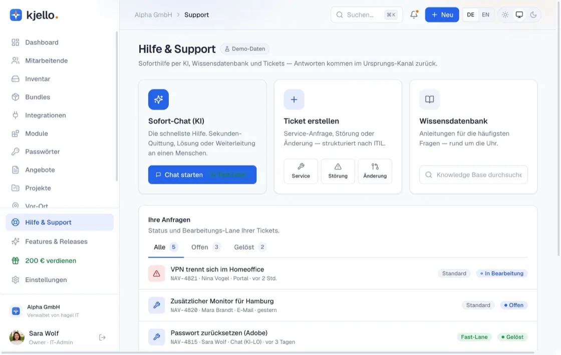 Kjello-Portal Support
