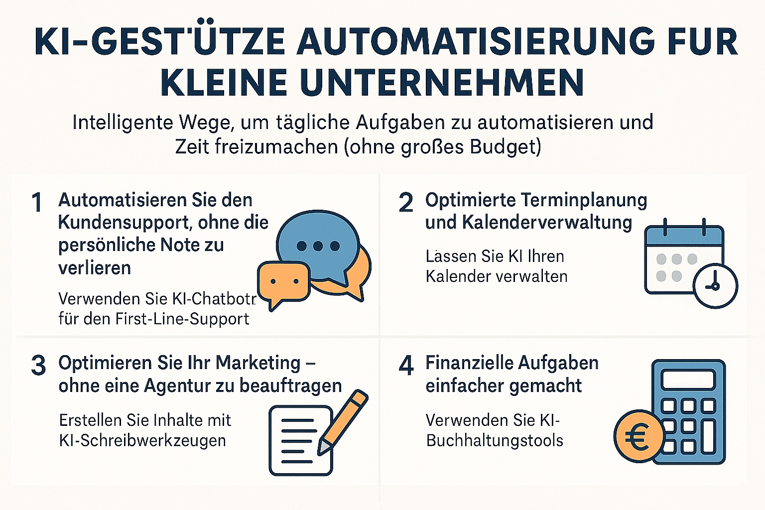 KI für mehr Effizienz Wie Sie tägliche Aufgaben automatisieren und Ihre Zeit frei machen (ohne großes Budget)